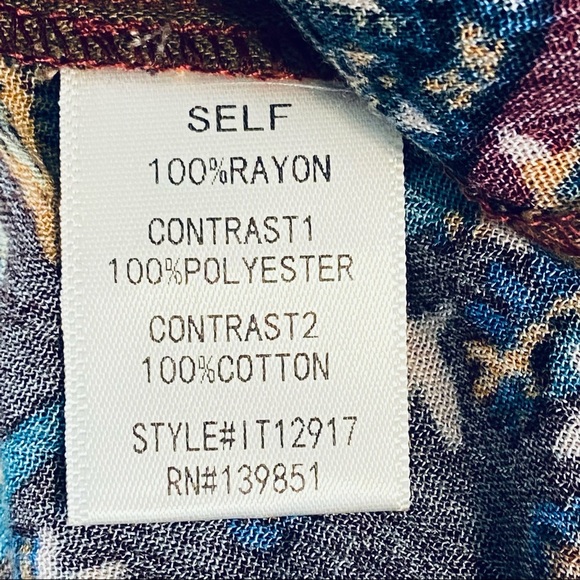 Oddy Mixed Prints Floral Paisley Western Button Down Shirt Womens Sz M Boho - Picture 8 of 9